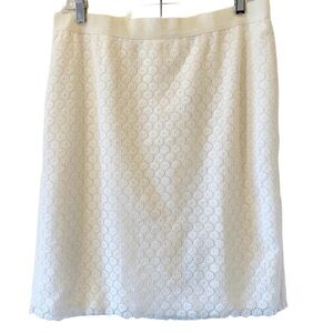 Ann Taylor Loft Womens Skirt Size 8 Ivory Lace Knee Length Career 32" Waist New